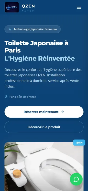 Version mobile du site QZEN